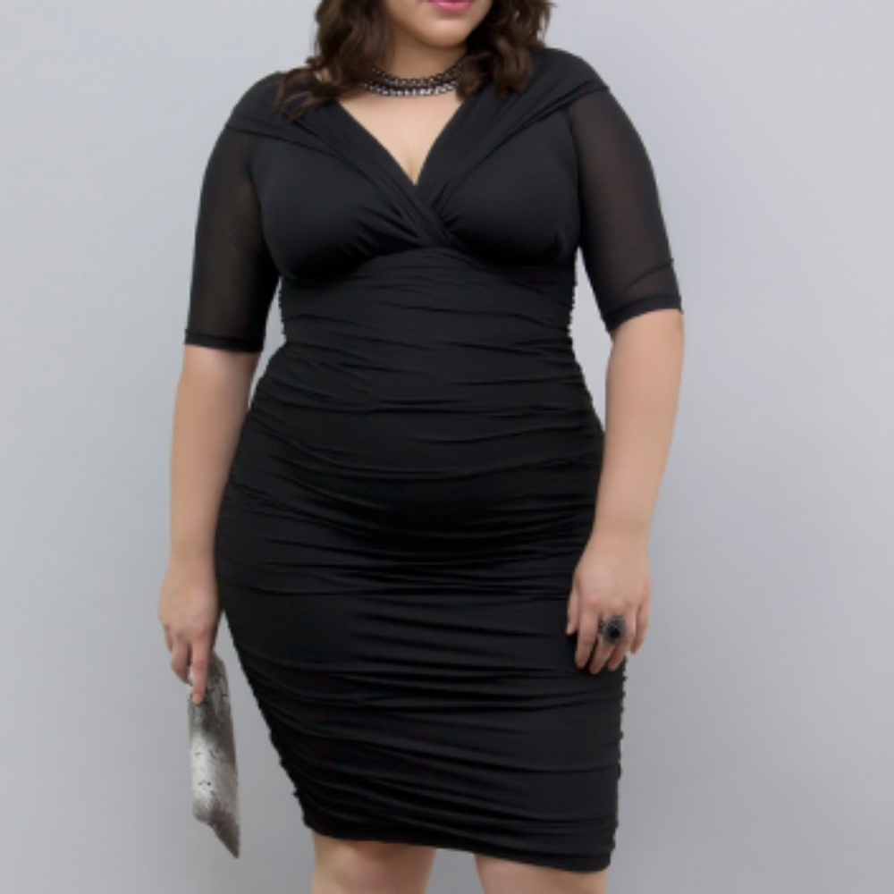 Kiyonna Sexy Retro Ruched Dress, 1X